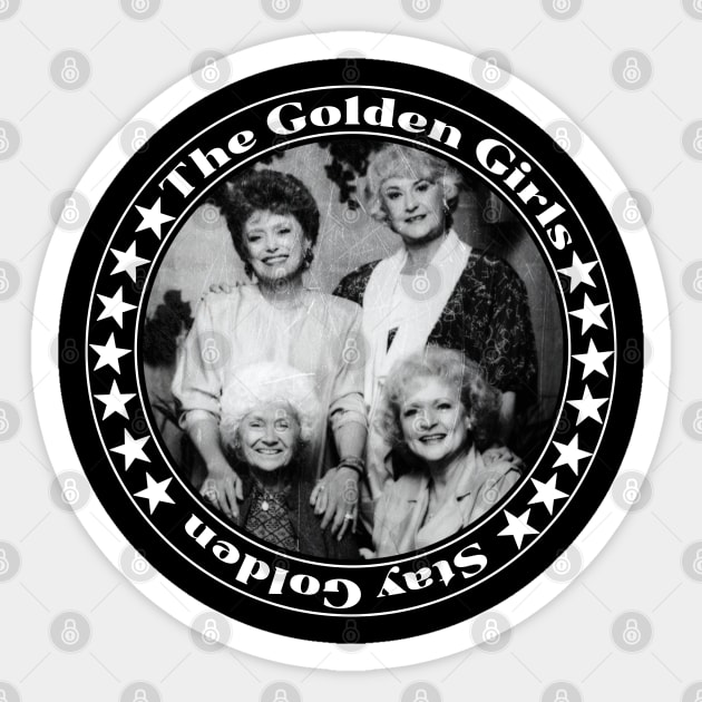 Stay Golden Girls Vintage Black Sticker by AbigailArt